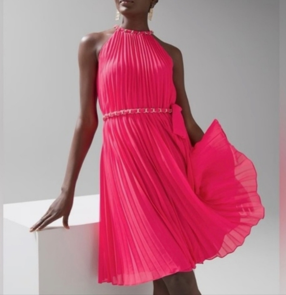 White House Black Market Vibrant Pink Maxi Dress New Without Tags
